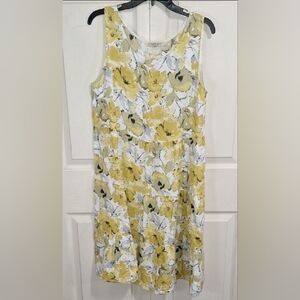 Valentina Naldi Italy Gold White Sleeveless Tank Midi Sundress-L-Floral